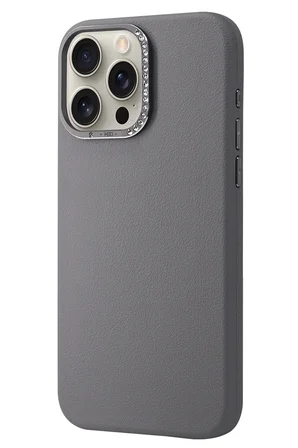 Fuchsia iPhone 15 Pro Max ile Uyumlu HBC-255 Viyana Kapak - Titan Gri