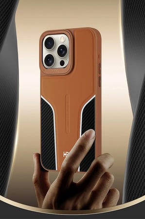 Fuchsia iPhone 14 Pro Max ile Uyumlu HBC-264 Lambor Karbon Fiber Sport Kapak - Lacivert