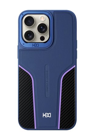 Fuchsia iPhone 15 Pro Max ile Uyumlu HBC-264 Lambor Karbon Fiber Sport Kapak - Lacivert