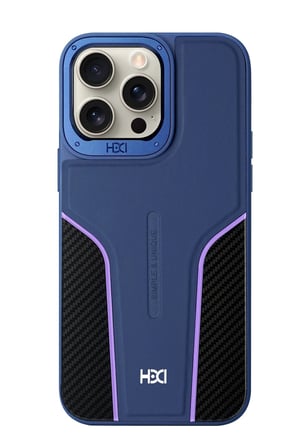 Fuchsia iPhone 15 Pro Max ile Uyumlu HBC-264 Lambor Karbon Fiber Sport Kapak - Lacivert