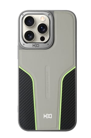 Fuchsia iPhone 15 Pro Max ile Uyumlu HBC-264 Lambor Karbon Fiber Sport Kapak - Natural Grey