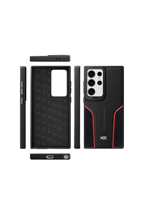 Fuchsia Samsung Galaxy S24 Ultra ile Uyumlu HBC-264 Lambor Karbon Fiber Sport Kapak - Lacivert