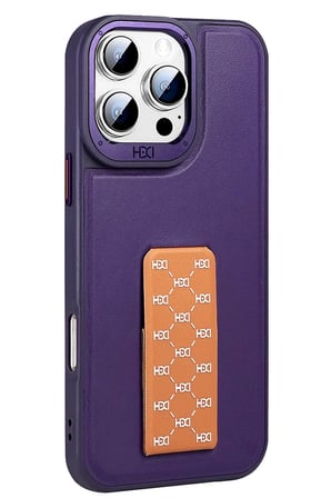 Fuchsia iPhone 14 Pro Max ile Uyumlu HBC-265 Madrid Kablosuz Şarj Özellikli Standlı Kapak - Derin Mor