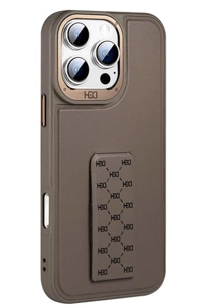Fuchsia iPhone 14 Pro Max ile Uyumlu HBC-265 Madrid Kablosuz Şarj Özellikli Standlı Kapak - Titan Gri
