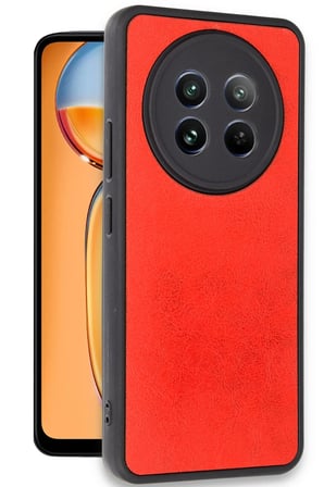 Uray store Realme 12 5G Kılıf Aras Deri Kapak - Kırmızı