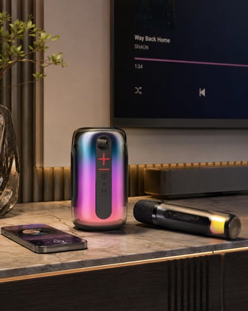 Newface Pluse 8 RGB Bluetooth Hoparlör ve Mikrofonlu Karaoke