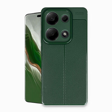 Xiaomi Redmi Note 13 Pro 4G Kılıf Focus Deri Desen Silikon Kapak