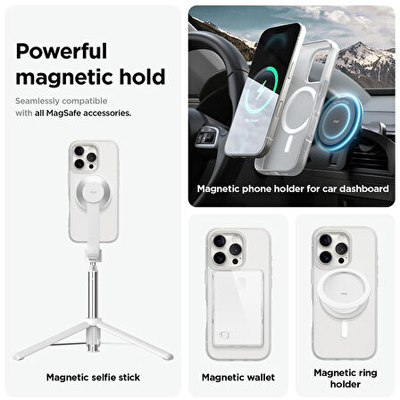 iPhone 16 Pro Kılıf PC Real Seri Magsafe Uyumlu Sert Şeffaf Kapak