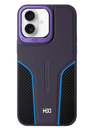 Fuchsia iPhone 16 ile Uyumlu HBC-264 Lambor Karbon Fiber Sport Kapak - Derin Mor