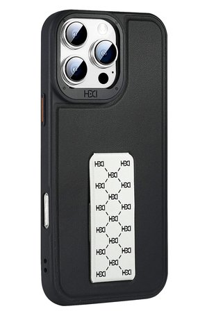 Fuchsia iPhone 16 Pro ile Uyumlu HBC-265 Madrid Kablosuz Şarj Özellikli Standlı Kapak - Siyah