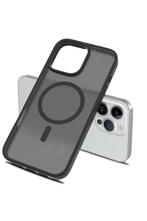 Fuchsia iPhone 16 Pro Max ile Uyumlu Jota Kablosuz Şarj Özellikli Kapak - Titan Gri