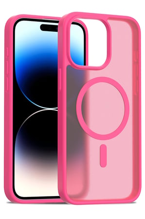 Fuchsia iPhone 15 Pro ile Uyumlu Jota Kablosuz Şarj Özellikli Kapak - Rose