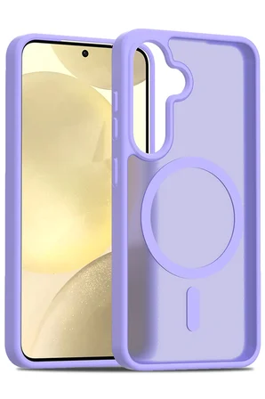 Fuchsia Samsung Galaxy S24 ile Uyumlu Jota Kablosuz Şarj Özellikli Kapak - Lila