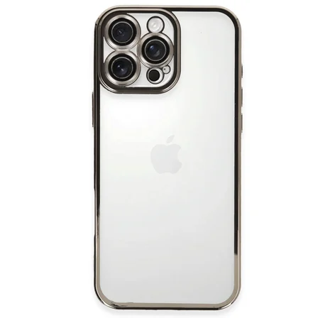 iPhone 16 Pro Kılıf Kamera Korumalı Lensli Silikon - Titanyum Gri