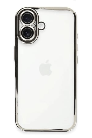 Newface Apple iPhone 16 Plus Kılıf Razer Lensli Silikon - Gümüş