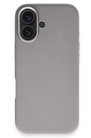 Fuchsia iPhone 16 ile Uyumlu Wonder Deri Kablosuz Şarj Özellikli Kapak - Titan Gri