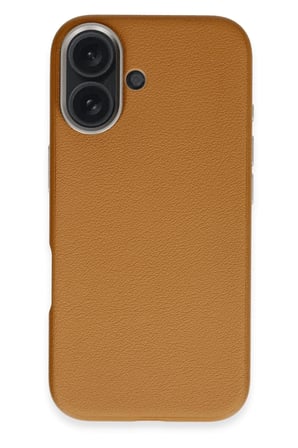 Fuchsia iPhone 16 ile Uyumlu Wonder Deri Kablosuz Şarj Özellikli Kapak - Kahverengi