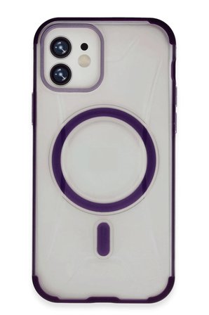 Fuchsia iPhone 11 ile Uyumlu Hilton Kablosuz Şarj Özellikli Kapak - Derin Mor