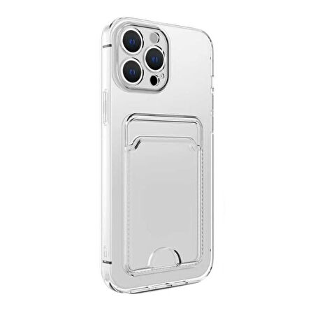 iPhone 16 Pro Kılıf Cardy Şeffaf Kartlık Cepli Kapak