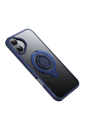 Fuchsia iPhone 16 Plus ile Uyumlu Avatar 360 Dönen Kablosuz Şarj Özellikli Kapak - Lacivert