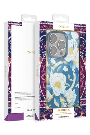 Onegif Apple iPhone 15 Plus Flower Series Magsafe Kapak - Siyah