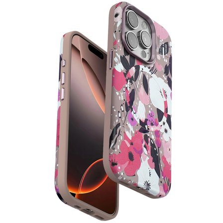 iPhone 15 Pro Max Flower Series Magsafe Kapak - Pembe