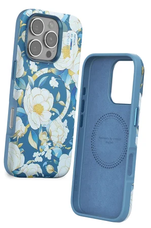 Onegif Apple iPhone 16 Pro Max Flower Series Magsafe Kapak - Mavi