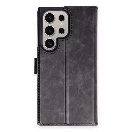 Newface Trend Plus Samsung Galaxy S24 Ultra Kapaklı Kılıf - Siyah