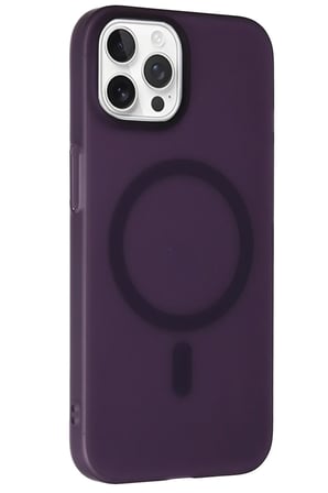 Fuchsia iPhone 15 Pro Max ile Uyumlu Tuna PC Slim Kablosuz Şarj Özellikli Kapak - Derin Mor