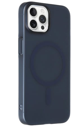 Fuchsia iPhone 15 Pro Max ile Uyumlu Tuna PC Slim Kablosuz Şarj Özellikli Kapak - Lacivert