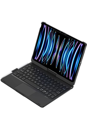 uryport Apple iPad Pro 11 (2024) F11 ATS Kılıf Magic Dönen Klavyeli Tablet Kılıf - Siyah