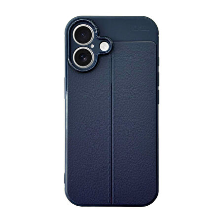 iPhone 16 Kılıf Focus Deri Desen Silikon Arka Kapak