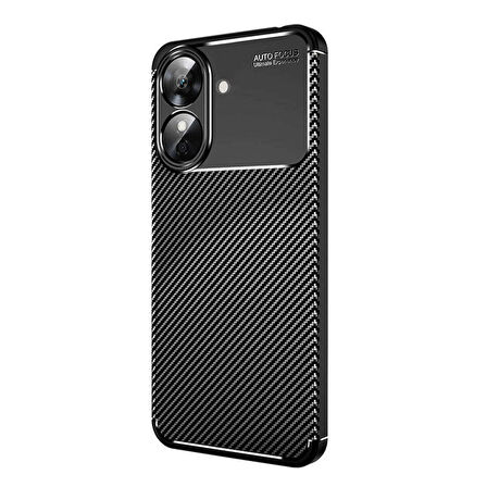 Realme Note 60 Kılıf Focus Carbon Desen Silikon Arka Kapak