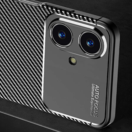Realme Note 60 Kılıf Focus Carbon Desen Silikon Arka Kapak