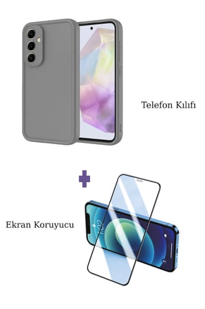 Fuchsia Samsung Galaxy A16 5G ile Uyumlu Viera Darbe Emici Silikon Kılıf + Seramik Ekran Koruyucu Seti