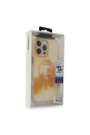 Fuchsia iPhone 16 Pro Max ile Uyumlu Phantom Kablosuz Şarj Özellikli Kapak - Gold