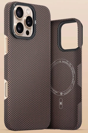 Fuchsia iPhone 15 Pro Max ile Uyumlu Blaze 1000D Kevlar Kablosuz Şarj Özellikli Kılıf - Yeşil