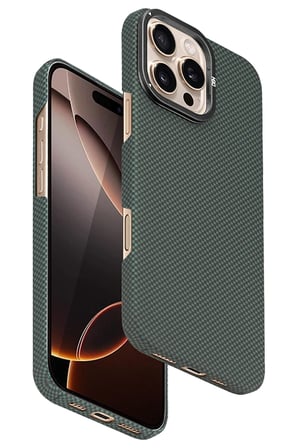 Fuchsia iPhone 16 Pro ile Uyumlu Blaze 1000D Kevlar Kablosuz Şarj Özellikli Kılıf - Yeşil