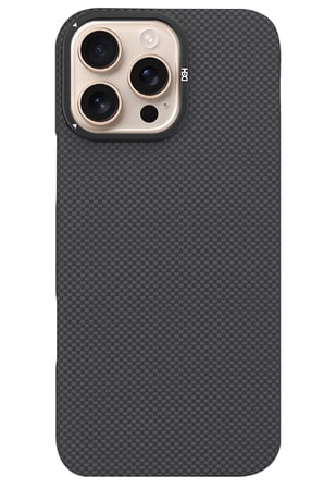 Fuchsia iPhone 16 Pro Max ile Uyumlu Blaze 1000D Kevlar Kablosuz Şarj Özellikli Kılıf - Siyah