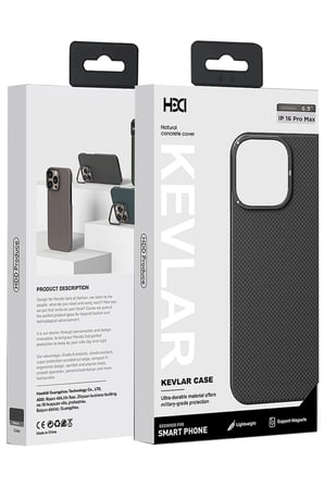 Fuchsia iPhone 16 Pro Max ile Uyumlu Blaze 1000D Kevlar Kablosuz Şarj Özellikli Kılıf - Siyah