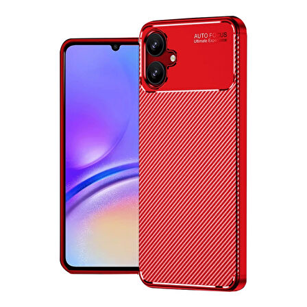 Newface Auto Focus Samsung Galaxy A06 Karbon Kılıf - Kırmızı