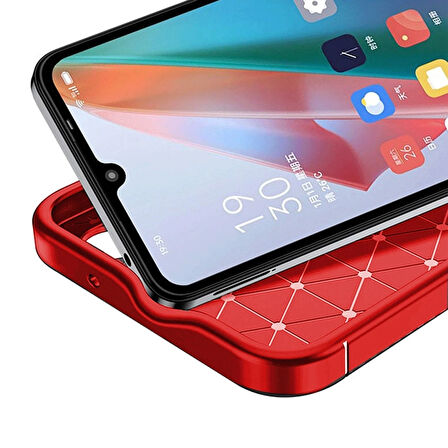 Newface Auto Focus Samsung Galaxy A06 Karbon Kılıf - Kırmızı
