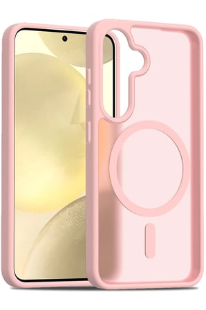 Fuchsia Samsung Galaxy S25 ile Uyumlu Jota Kablosuz Şarj Özellikli Kapak - Pudra