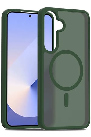 Fuchsia Samsung Galaxy S25 ile Uyumlu Jota Kablosuz Şarj Özellikli Kapak - Koyu Yeşil