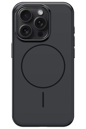Fuchsia iPhone 15 Pro Max ile Uyumlu HBC-300 Beat Kablosuz Şarj Özellikli Kılıf - Siyah