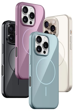 Fuchsia iPhone 16 Pro Max ile Uyumlu HBC-300 Beat Kablosuz Şarj Özellikli Kılıf - Siyah