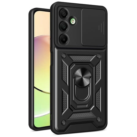Samsung Uyumlu Galaxy A56 Kılıf Pars Lens Yüzüklü Silikon - Siyah