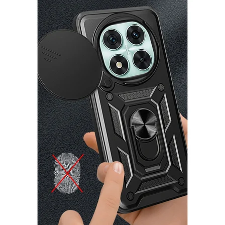 Xiaomi Redmi Note 14 Pro 4g Kılıf Pars Lens Yüzüklü Silikon - Kırmızı