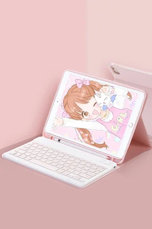 Newface Huawei MatePad SE 11 Kılıf KC01 Smart Klavyeli Tablet Kılıfı - Pembe
