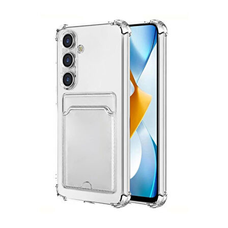 Samsung Galaxy A36 Kılıf Cardy Şeffaf Kartlık Cepli Kapak
